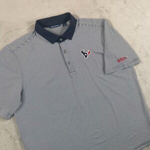 Houston Texans x Cutter & Buck Virtue Eco Pique Stripe Recycled Polo Men XL NWOT